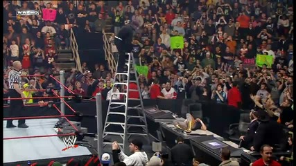 Jeff Hardy: Failed Splash through the Announce Table - Royal Rumble 2009 (hq)