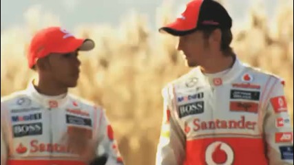 Backstage Interview Mclaren F1 Drivers during Photoshoot preseason 2011