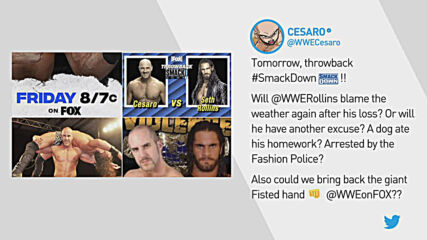 Cesaro battles Seth Rollins on Throwback SmackDown: WWE Now, May 7, 2021