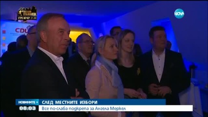 Намалява подкрепата за партията на Меркел