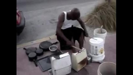 Drum and Bass (impressive street performer)