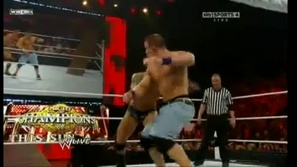 Cena vs Randy Orton table Match part 1 of 2 