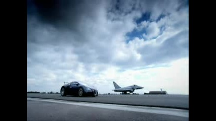 Bugatti Veyron cрещу Изтребител (Euro Fighter Typhoon) - Top Gear