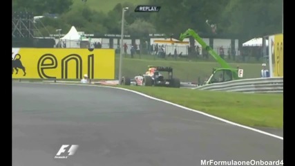 F1 Гран при на Унгария 2011 - Webber се блъска на 1вата петъчната тренировка Hd