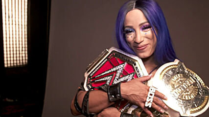 2 Beltz Banks poses with her titles: WWE Network Exclusive, August 7, 2020
