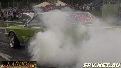 Blown V8 Falcon Missxd Grass Event And Burnouts At Kandos 2012