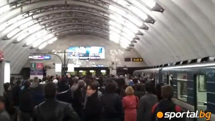 Бой в метрото между ултрасите на Зенит и Спартак Москва