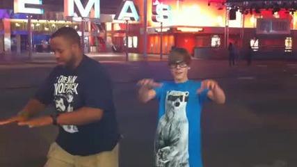 Justin Bieber and Kenny Hamilton doing some weird dance