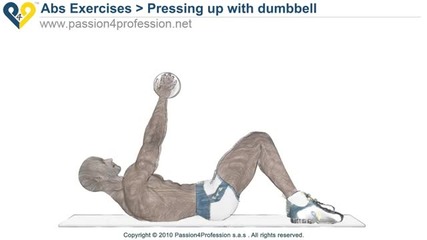 Pressing up with dumbbell