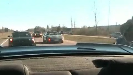ercharged 2006 Ford Mustang Gt messing around on the highway 