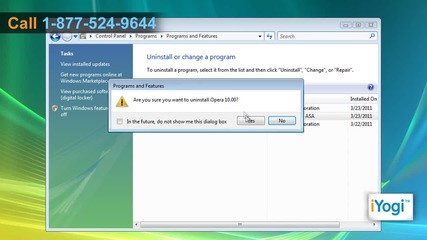 How to uninstall Opera® 10 from Windows® Vista?