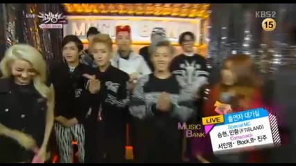 Block B, Seo In Young, Jin Ju - Interview (seunghyun&minhwan; Mc) @music Bank [04/10/13]