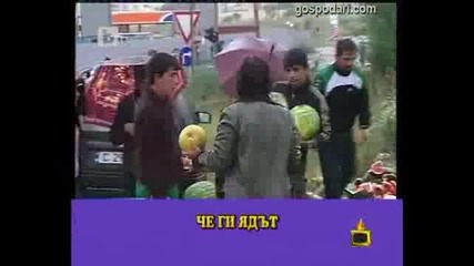 Роми събират храна от ударен камион !