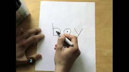 Как да нарисувате момче с думата boy *hd*