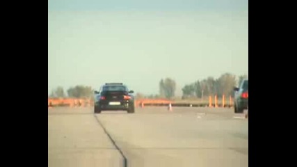 Porsche 997 Techart Turbo Vs. Mercedes E 55 Amg Drag Race