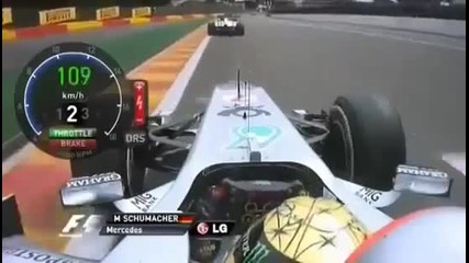 Michael Schumacher onboard start Spa 2011