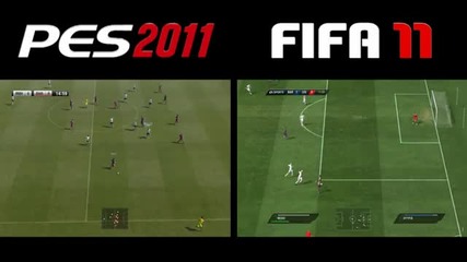 Pes11 срещу Fifa11 - Gameplay - Сравнение 