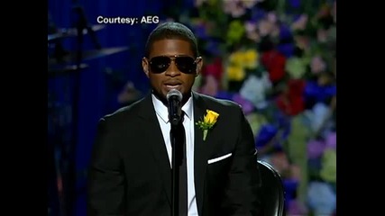 Usher пее на погребението на Майкъл Джексън
