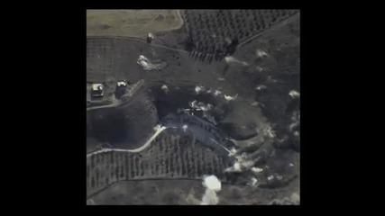 Кадри от дрон на руските удари срещу „Ислямска държава”