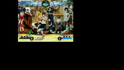 Naruto Battle Arena 2 Mugen Kakashi Vs Kyuubi Naruto Vs Kiba Inuzuka Vs Little Chodji Vs Sasuke Kun