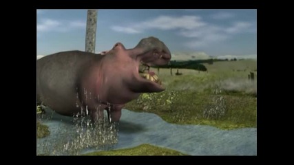 Hippo swallows female lion - Vore Animation