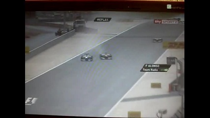 F1 Гран при на Бахрейн 2012 - Alonso бесен по тийм радиото след случката с Rosberg
