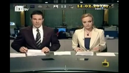 Гавра с Бойко Борисов в Бтв Новините Господари на Ефира 18 02 2010