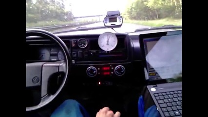 Vw Golf Mk2 Awd 900hp takes a ride on the highway Brutal Accelaration!!!