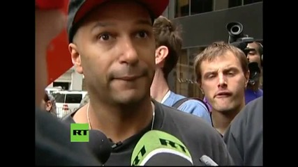 Tom Morello е с Окупацията на Уол Стрийт