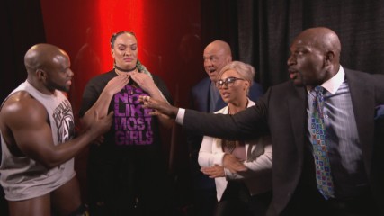 Kurt Angle teams a reluctant Nia Jax with Apollo Crews in WWE Mixed Match Challenge