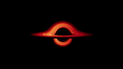 Това видео показва пълна ротация около симулация на черна дупка и нейния акреционен диск