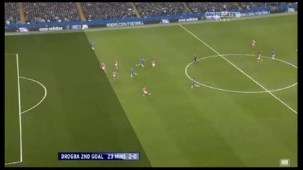 Chelsea 2:0 Arsenal - 07.02.10 - Drogba Goal 