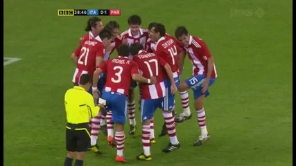 Световнo Първенство 2010 Италия - Парагвай 0:1 гол 