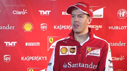 Sebastian Vettel speaks at the launch of the Ferrari Sf-15t.