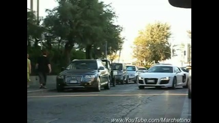 White Audi R8 On Road 
