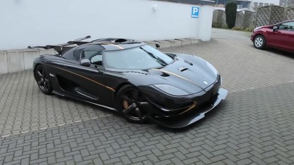 Koenigsegg One1 1360 к.с - Loud start up, engine running, driving Hd