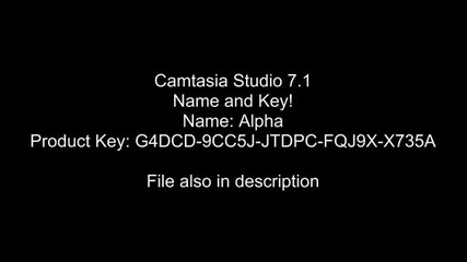 Camtasia Studio 7 Name and Key