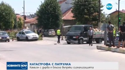 Патрулка катастрофира в Казанлък