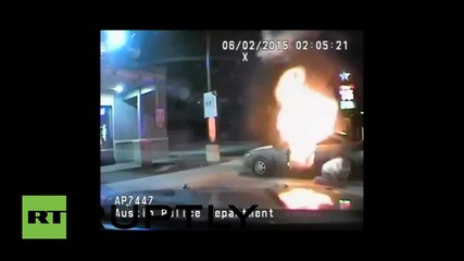 USA: Police dash-cam captures attempted self-immolation at gas station