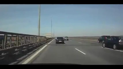 Brutal-guy gets hit by car on highway