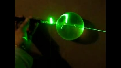 A Viper green laser pointer beam & Crystal Ball 