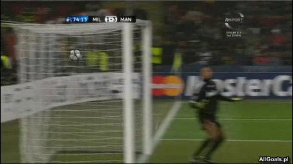 16.02.2010 Милан 2 - 3 Манчестър Юнайтед втори гол на Уейн Рууни 