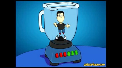 Joe Cartoon Simon Cowell in a Blender