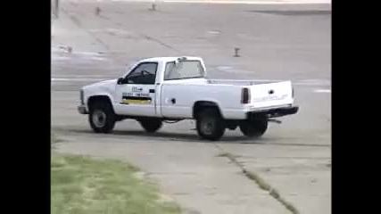 Chevy Truck Crash Test into Barrier