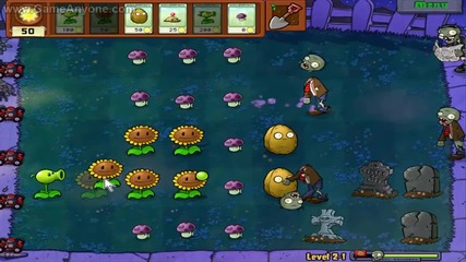 Plants vs Zombies level 2-1