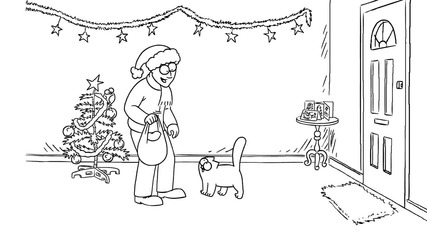 Котето на Симон празнува Коледа
