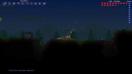 Terraria - Looking Eye And King Slime Boss Fight