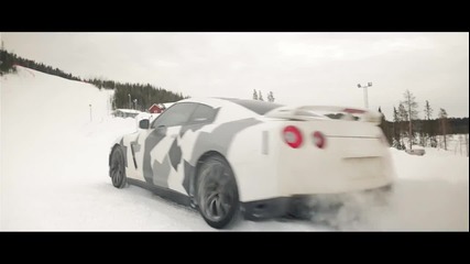 Nissan Gtr - изкачване по - заснежена планина!