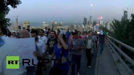 Lebanon: Anti-government protesters march through Beirut