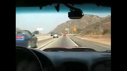 Highway Run - Nissan GTR - Porsche GT3 - Lamborghini - Porsche 911TT And Corvette run down the canyon